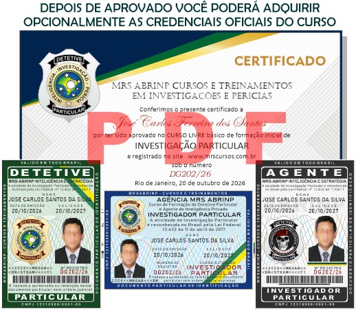 Credenciais e Carteiras de Detetive Particular
