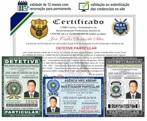Credenciais e Carteiras de Detetive Particular