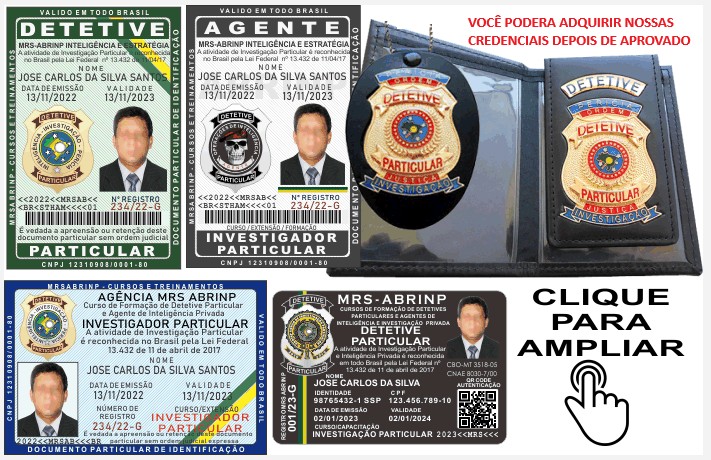 carteira curso de detetive particular